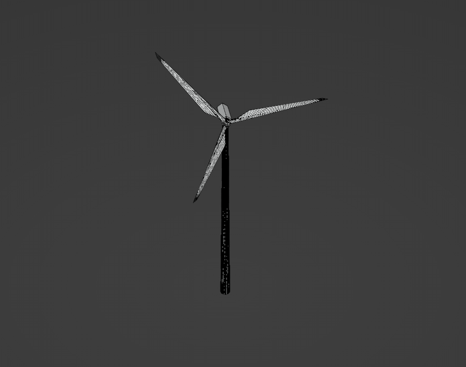 3D-Modell einer Windkraftanlage