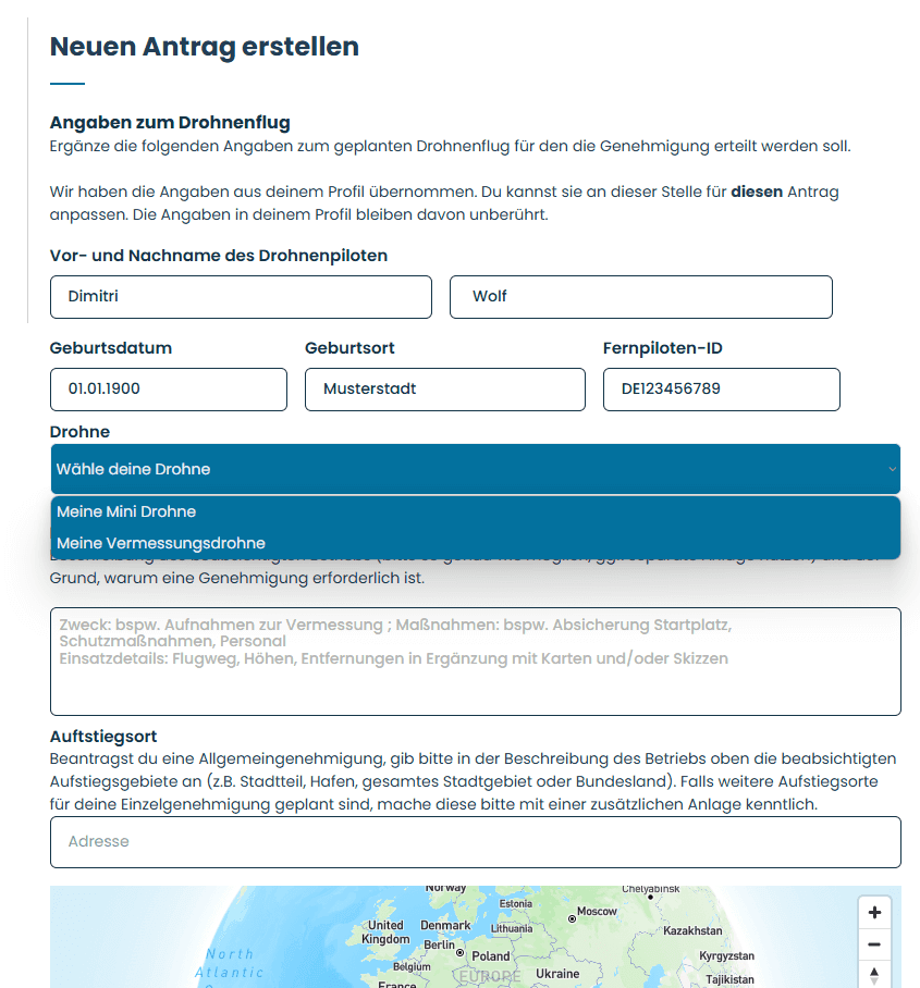 Using drone data in the flight logbook and approval service