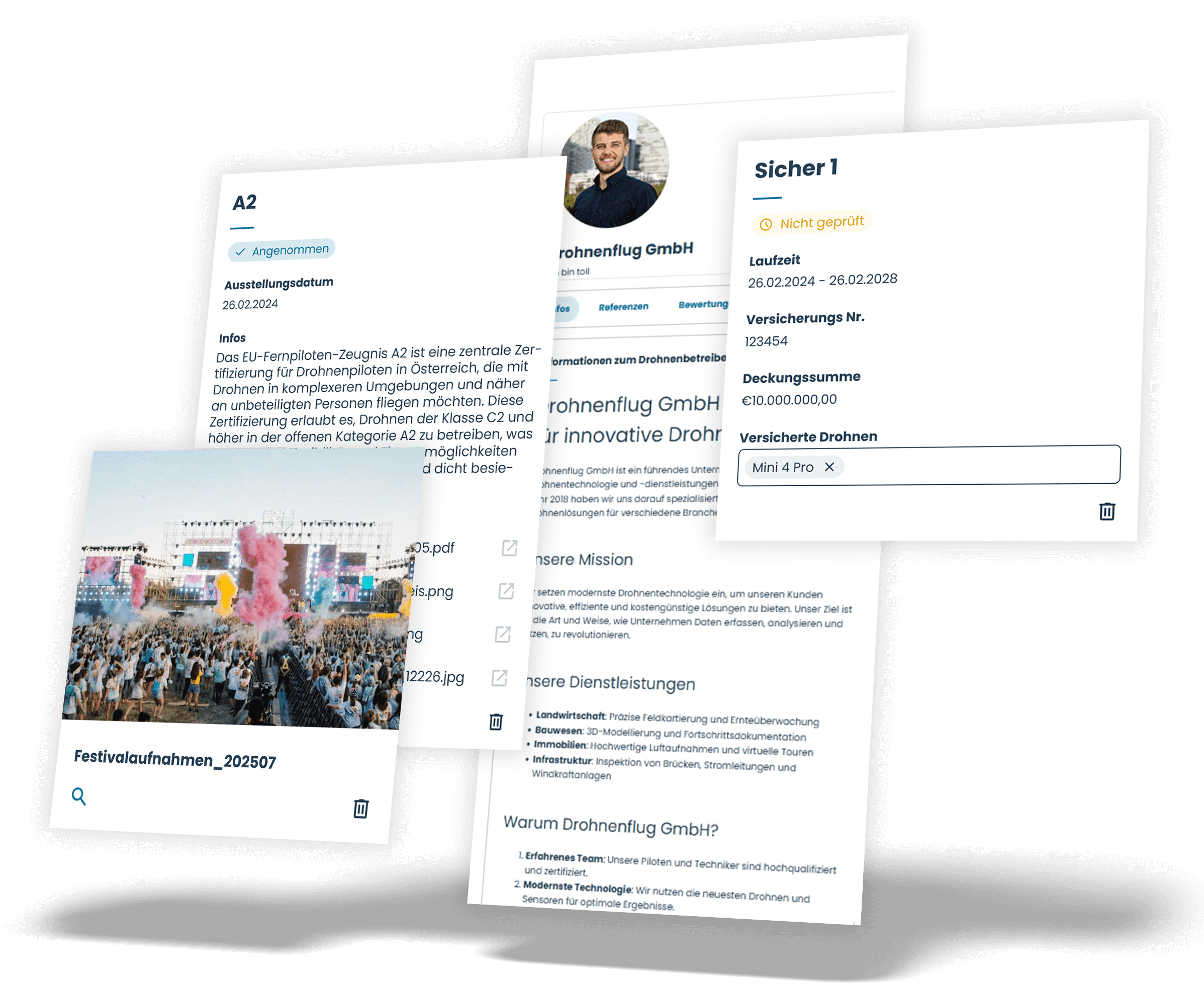 App-Screenshot von flightstack