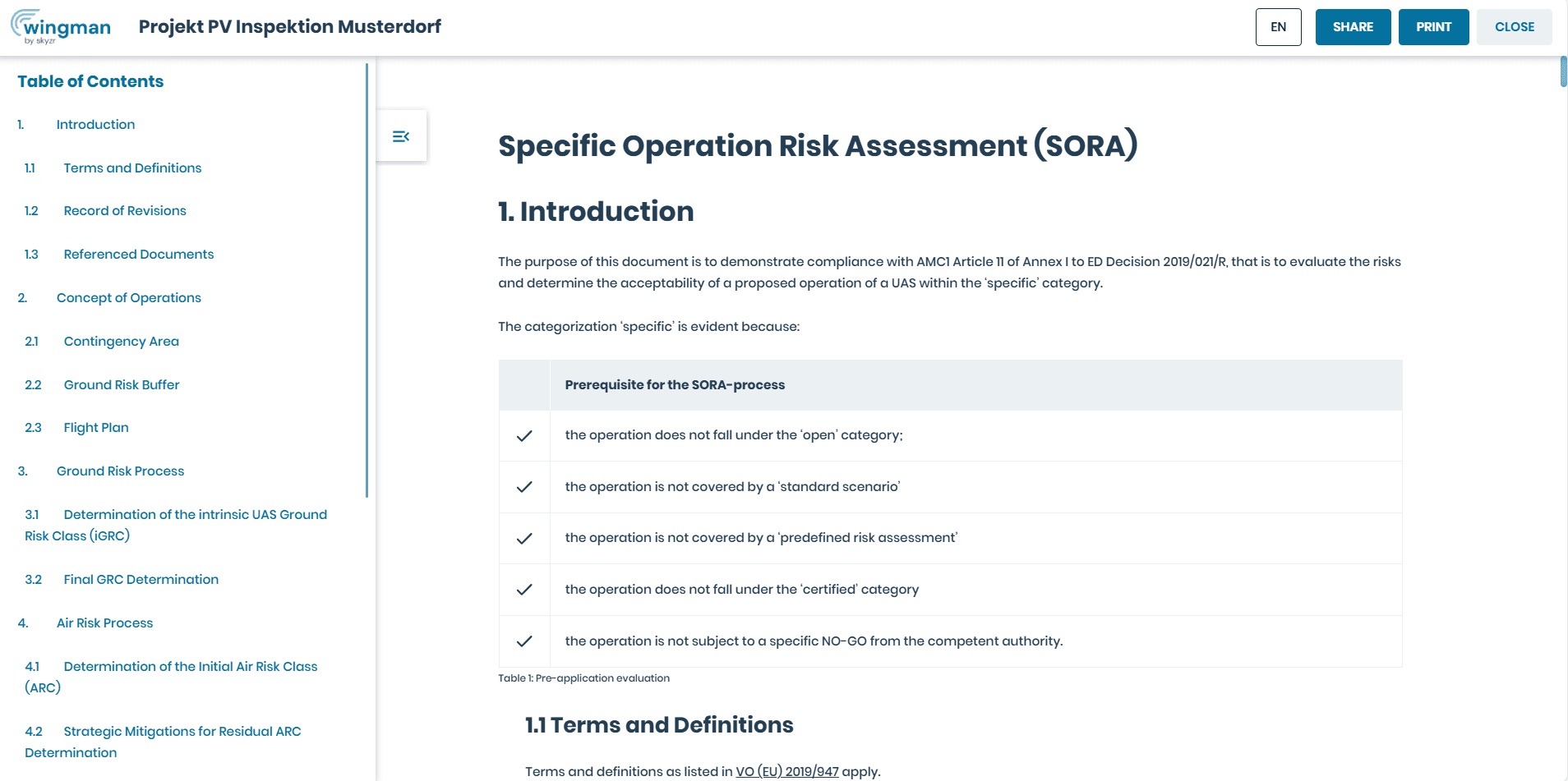 SORA Report in wingman