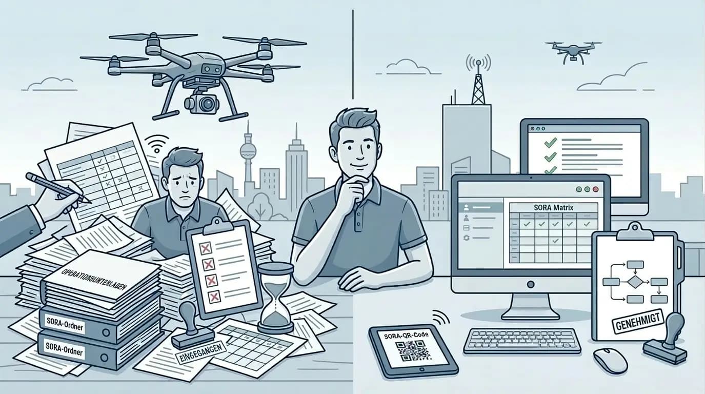 SORA-Antrag manuell oder digital erstellen: Was kostet mehr Zeit?