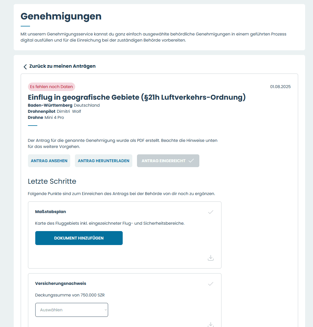 To-Do-Liste für die Einreichung eines Genehmigungsantrags
