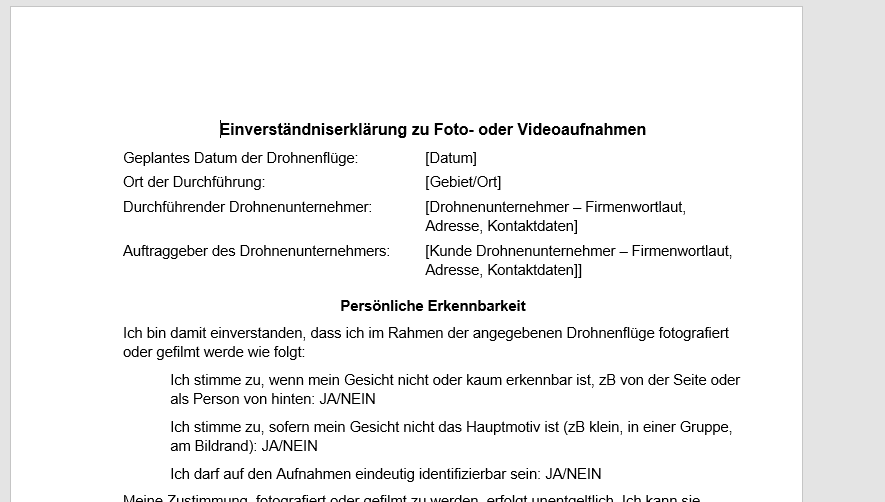 Beispielvorlage aus dem Vorlagenarchiv