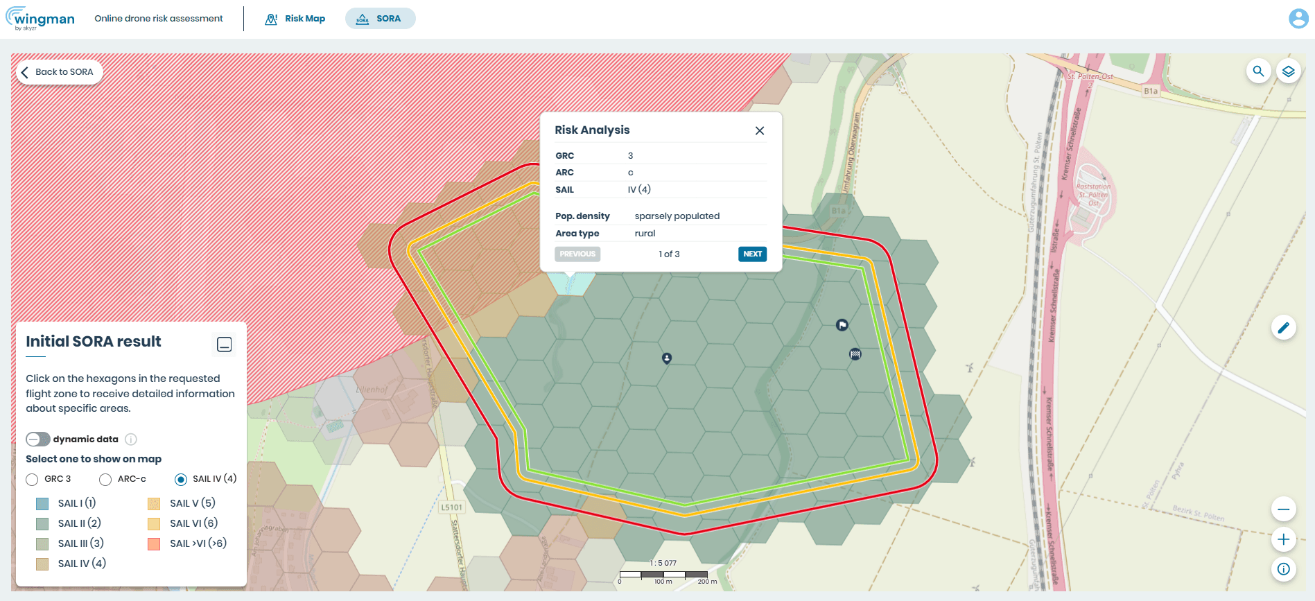 Interactive map from wingman