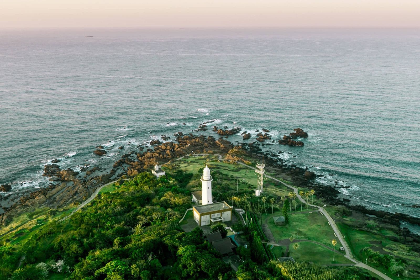 Coastal landscape from a bird's-eye view