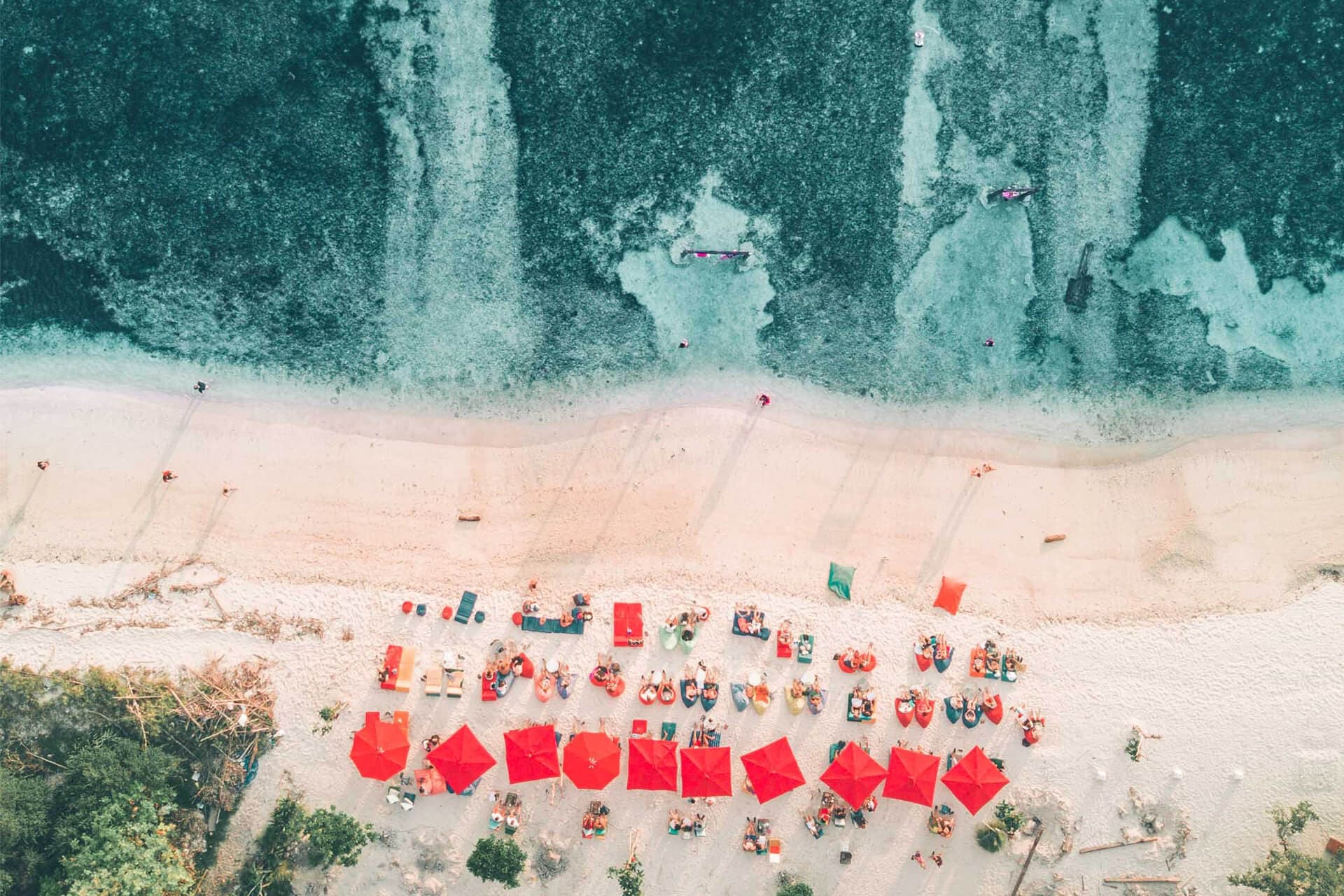 Beach bar from above