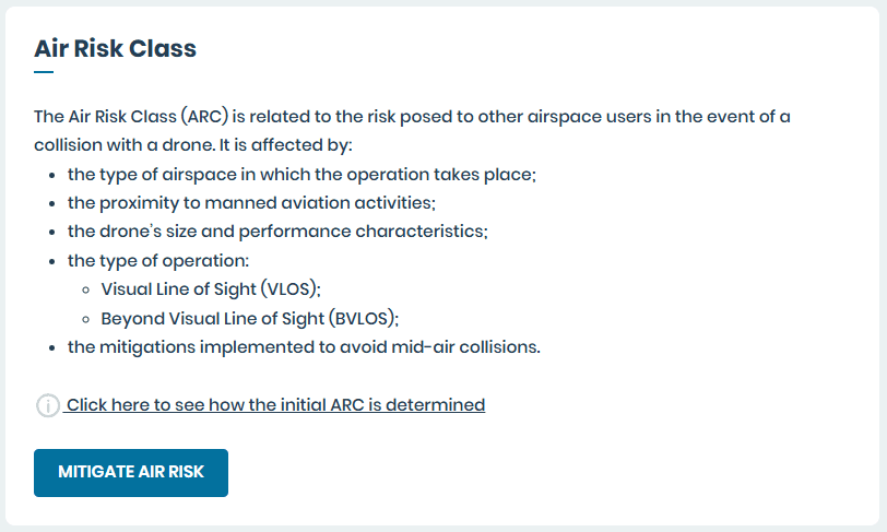 Start des Air Risk Mitigation Workflows in wingman