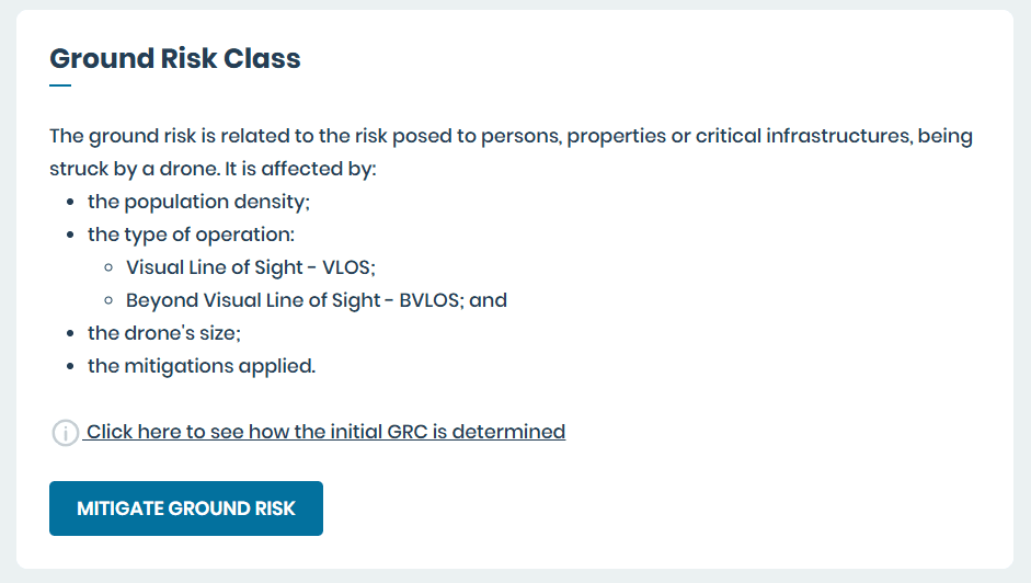 Start des Ground Risk Mitigation Workflows in wingman