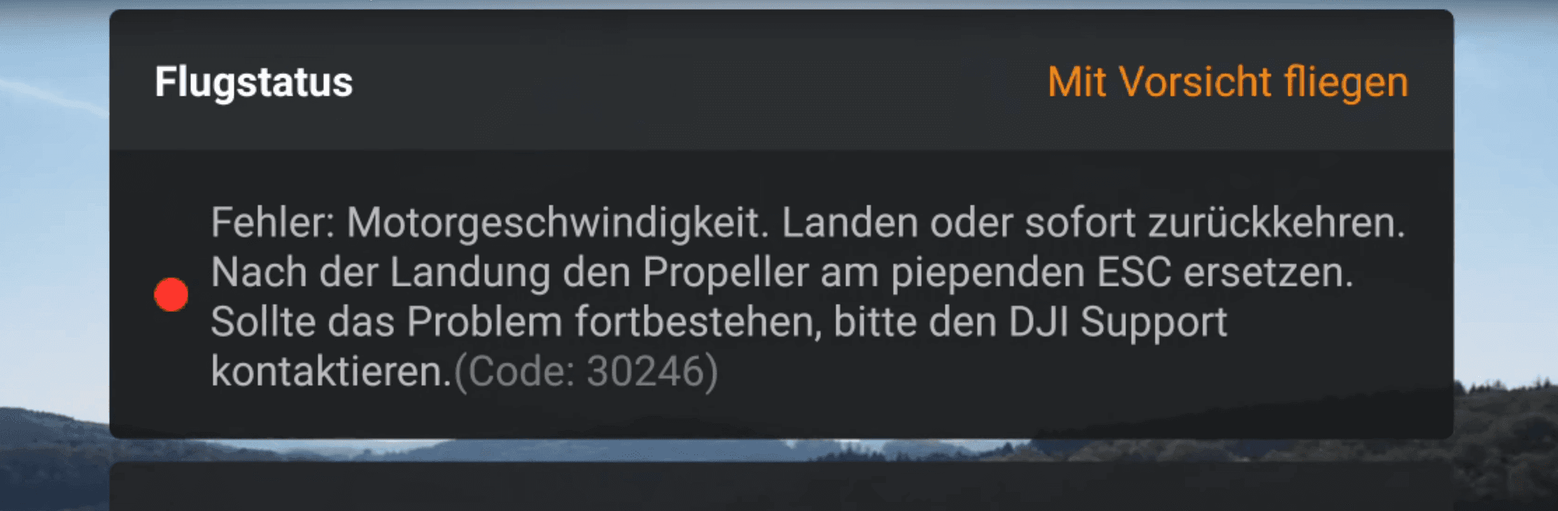 mavic mini code 30246 motor speed motorgeschwindigkeit fehler