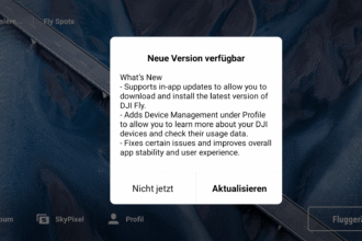dji fly app in-app-update hinweis neue version