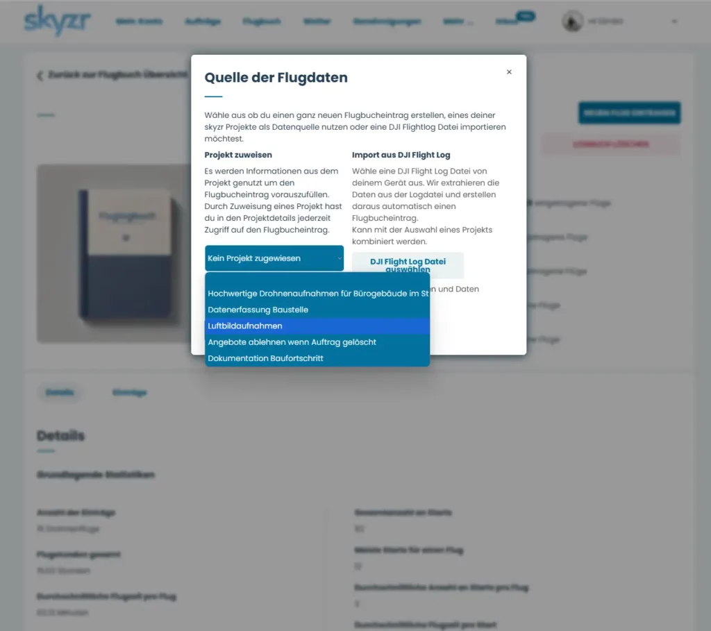 skyzr-fluglogbuch-anleitung datenquelle projekt
